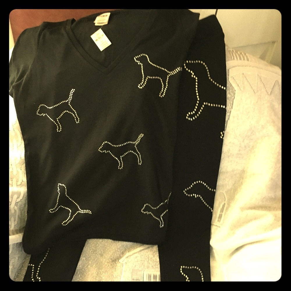 VS Pink Dog Bling Set, New With Tags,Small